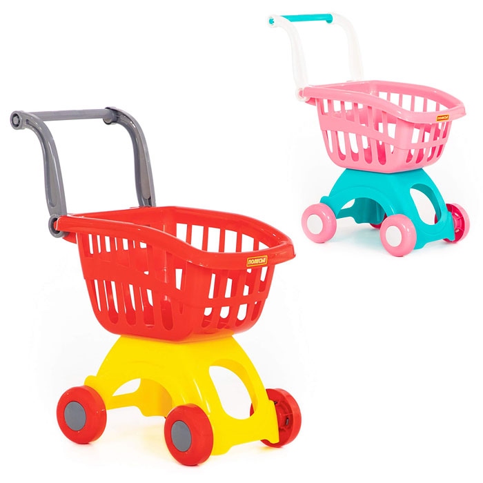 картинка Тележка для супермаркета детская, пластик, ассорти, "Мини", Полесье, 71279 от магазина Альфанит в Кунгуре