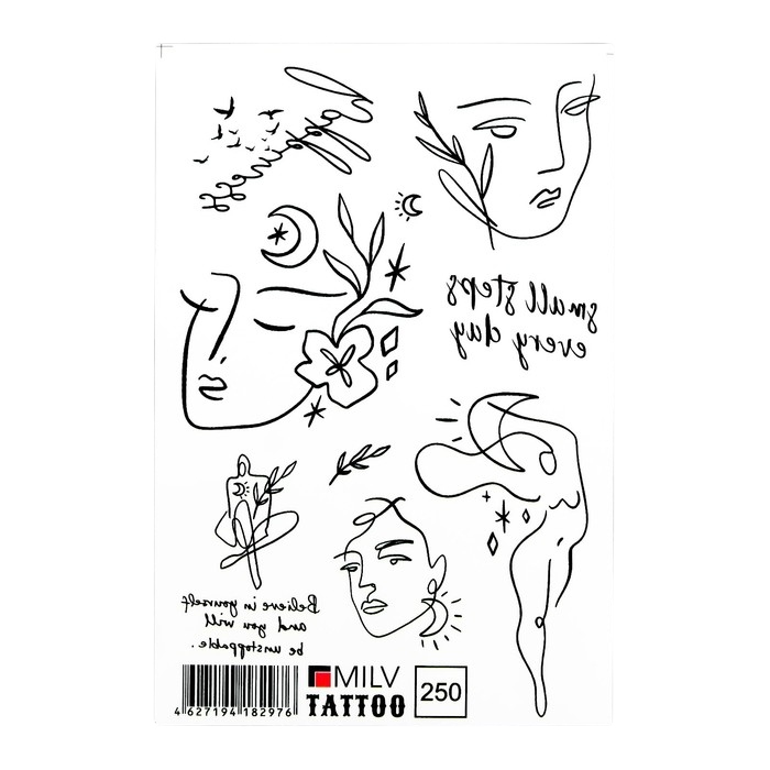 картинка Татуировки переводные, 10*15 см, "Девушки", 9103570 от магазина Альфанит в Кунгуре