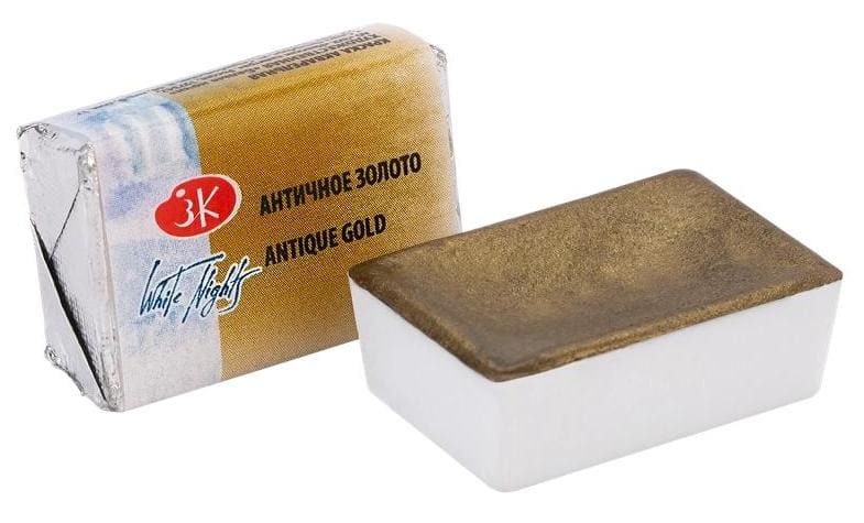 картинка Краска акварельная художественная, 2,5 мл, кювет, Античное золото, Белые ночи, 1911730 от магазина Альфанит в Кунгуре