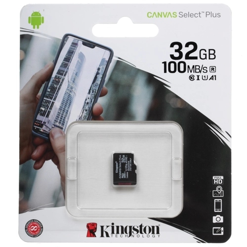картинка Карта памяти micro-SDHC Kingston 32 GB Class 10, Canvas Select Plus от магазина Альфанит в Кунгуре