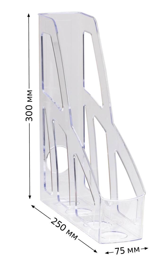 картинка Лоток для бумаг вертикальный 1 отдел, 300*250*75 мм, пластик, прозрачный, "Лидер", СТАММ, ЛТВ-30454 от магазина Альфанит в Кунгуре