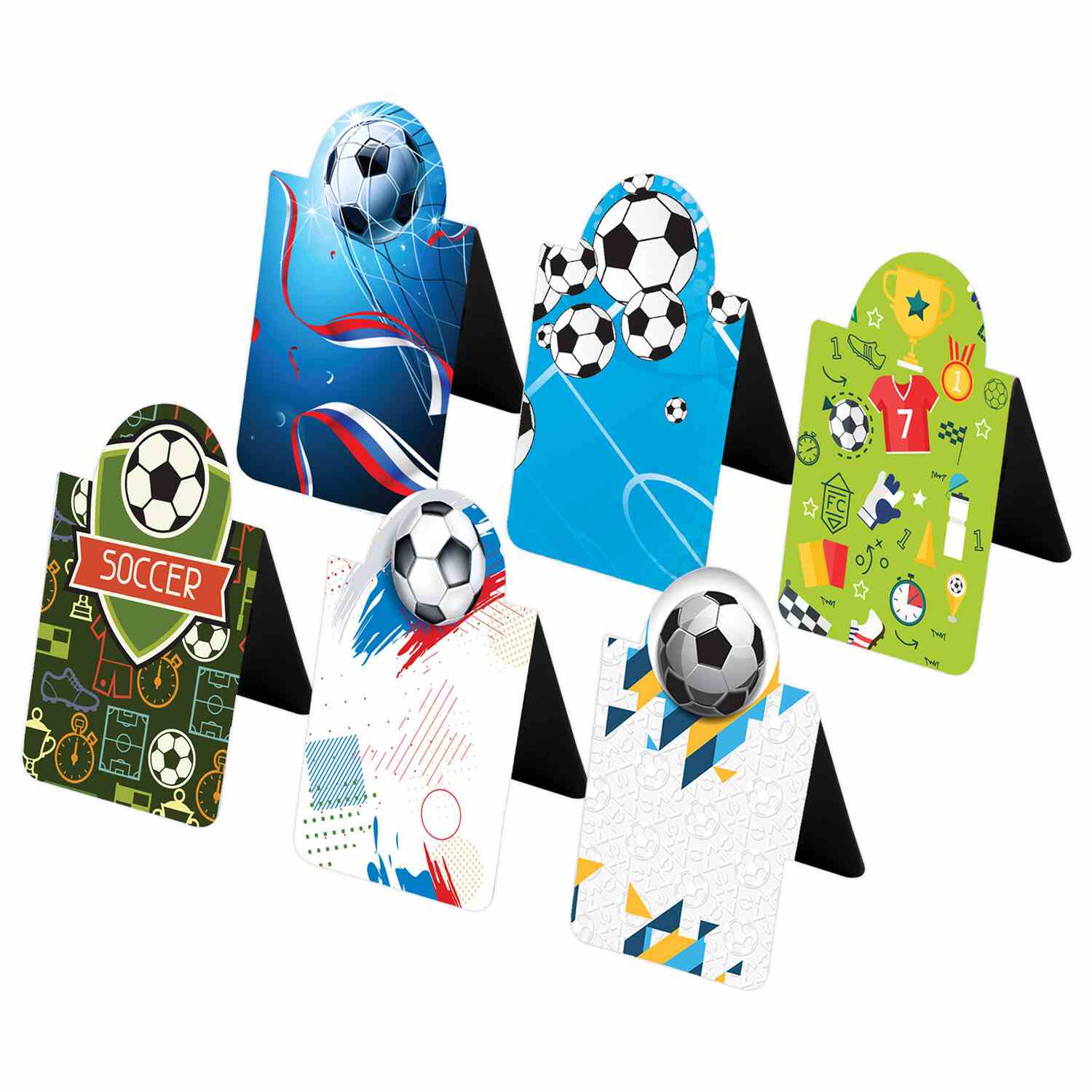 картинка Набор закладок магнитных, 6 шт, 35*25 мм, ассорти, "Football", BRAUBERG, 113161 от магазина Альфанит в Кунгуре