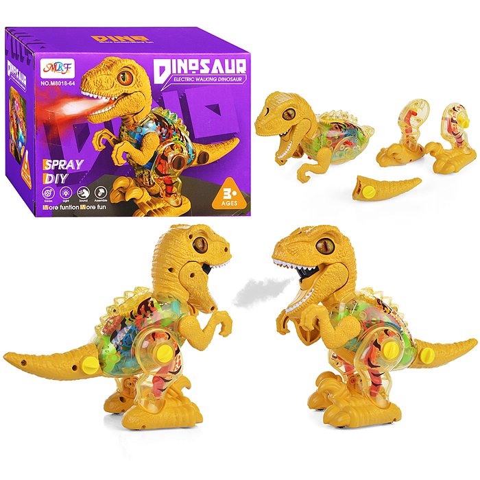 картинка Игровая фигурка, 16 см, свет, звук, пластик, желтый, в коробке, на батарейках, "Динозавр", М8018-64 от магазина Альфанит в Кунгуре