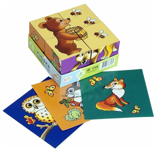 картинка Кубики, 4 шт, "Лесные животные", StepPuzzle, 87326 от магазина Альфанит в Кунгуре