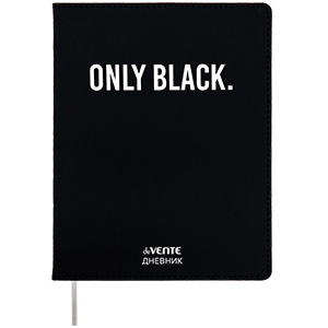 картинка Дневник 1-11 кл, 48 л, искусственная кожа, лайт, ляссе, "Only Black", deVente, 2021405 от магазина Альфанит в Кунгуре