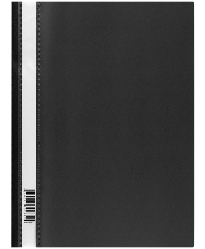 картинка Папка-скоросшиватель с прозрачным верхом, А4, 160 мкм, черный, СТАММ, ММ-32250 от магазина Альфанит в Кунгуре