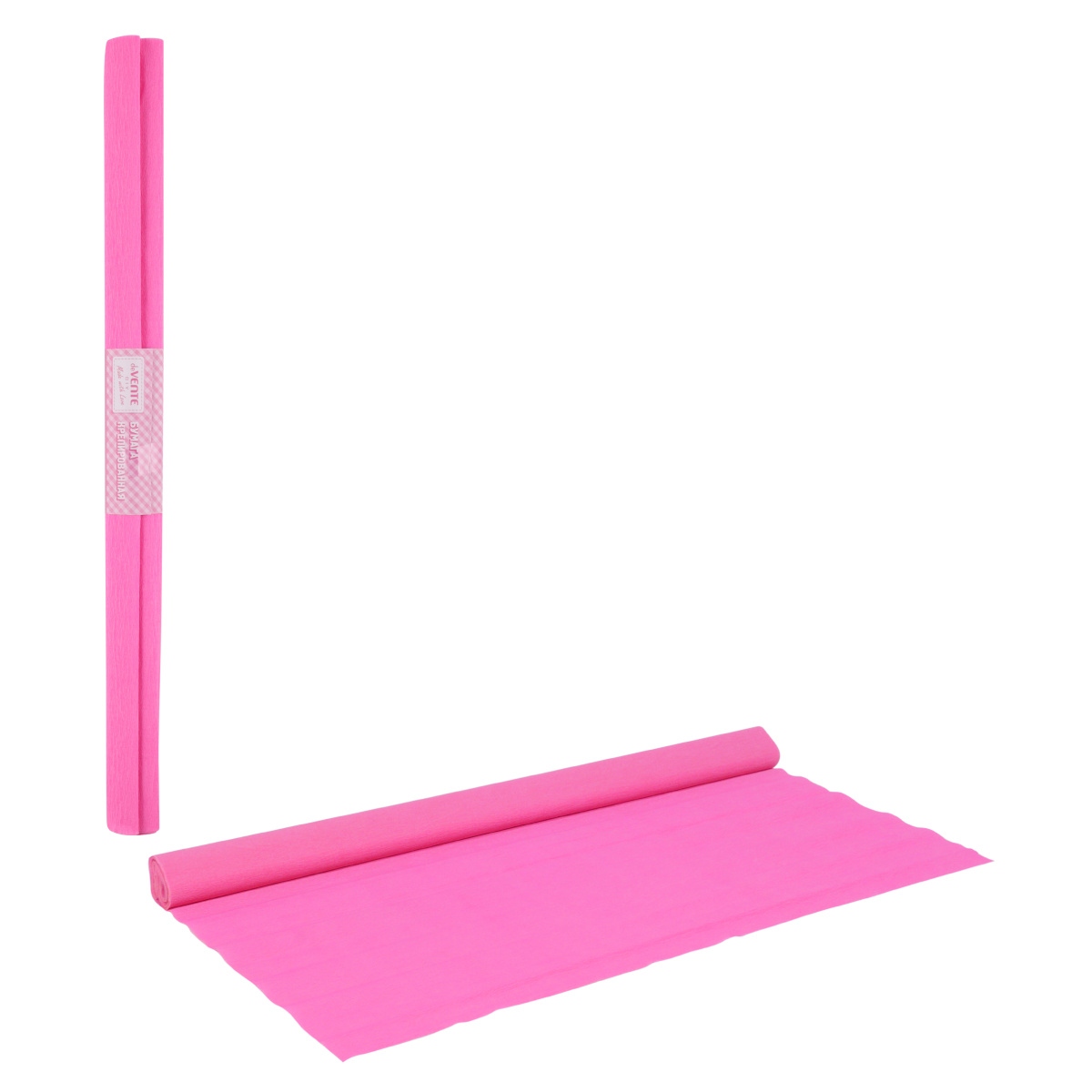 картинка Бумага крепированная, 50*250 см, 1 л, 32 г/м2, розовый, рулон, Attomex/deVente, 8040710 от магазина Альфанит в Кунгуре