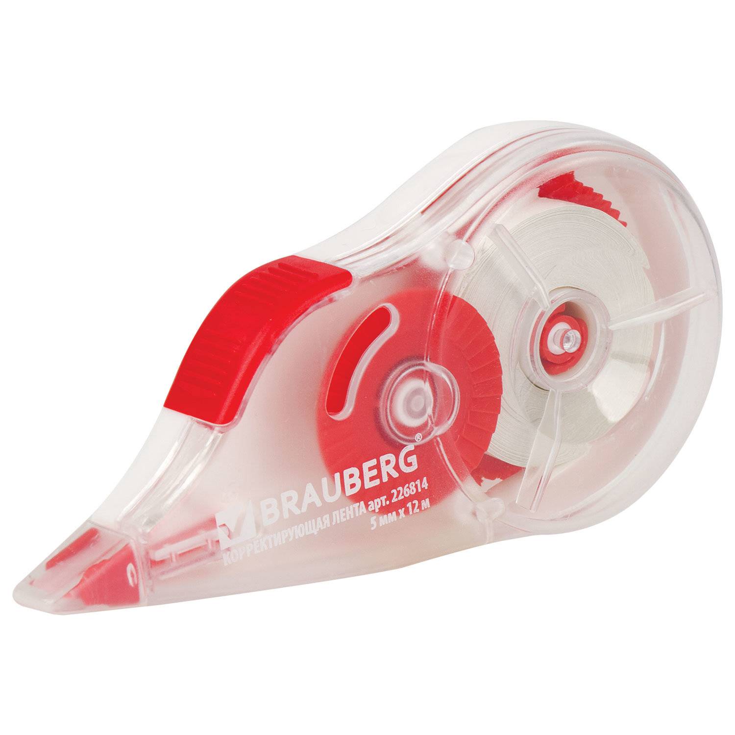 картинка Корректирующая лента, 5мм*12м, механизм перемотки, BRAUBERG, 226814 от магазина Альфанит в Кунгуре