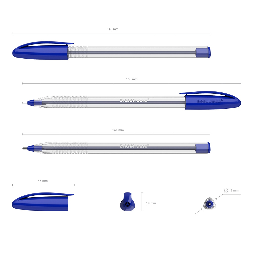 картинка Ручка шариковая, 1,0 мм, синяя, корп. прозрачный, "U-108 Classic Stick", Erich Krause, 47564 от магазина Альфанит в Кунгуре