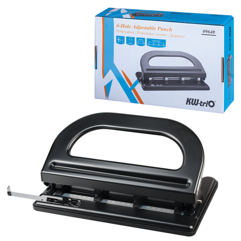 картинка Дырокол, 4 отверстия, на 30 л, KW-trio, 964 от магазина Альфанит в Кунгуре