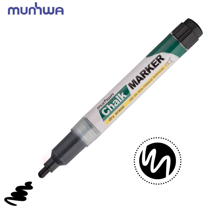 картинка Маркер меловой, 3 мм, черный, спиртовая основа, "Chalk Marker", MunHwa, CM-01 от магазина Альфанит в Кунгуре