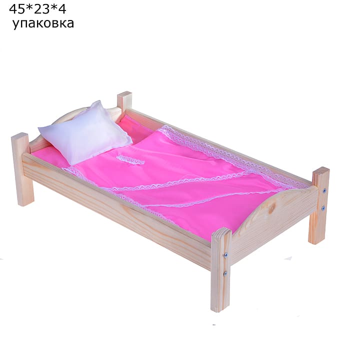 картинка Мебель для кукол, 24*24*48 см, № 13, "кровать" от магазина Альфанит в Кунгуре