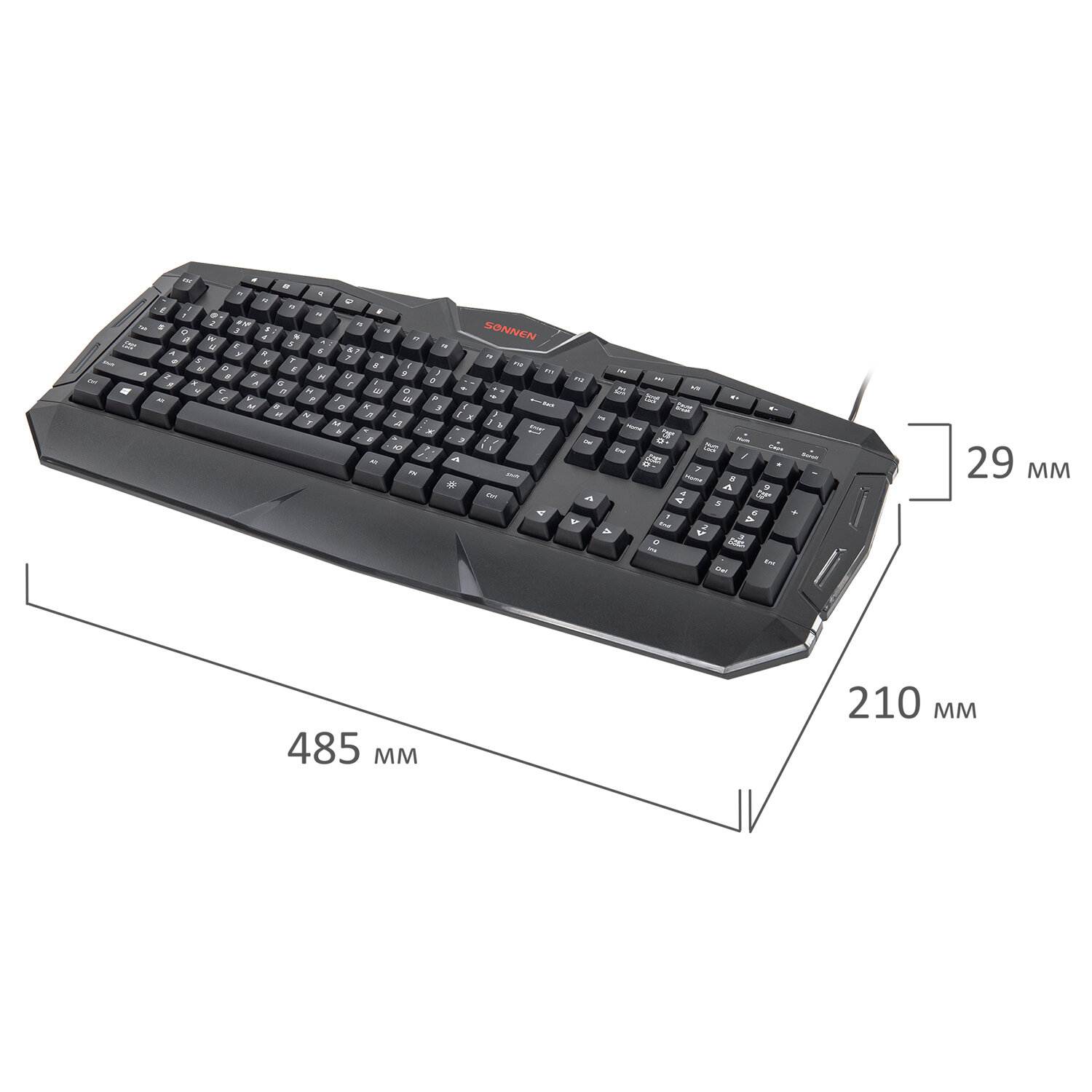 картинка Клавиатура проводная SONNEN Q9M, USB, черный, 513511 от магазина Альфанит в Кунгуре