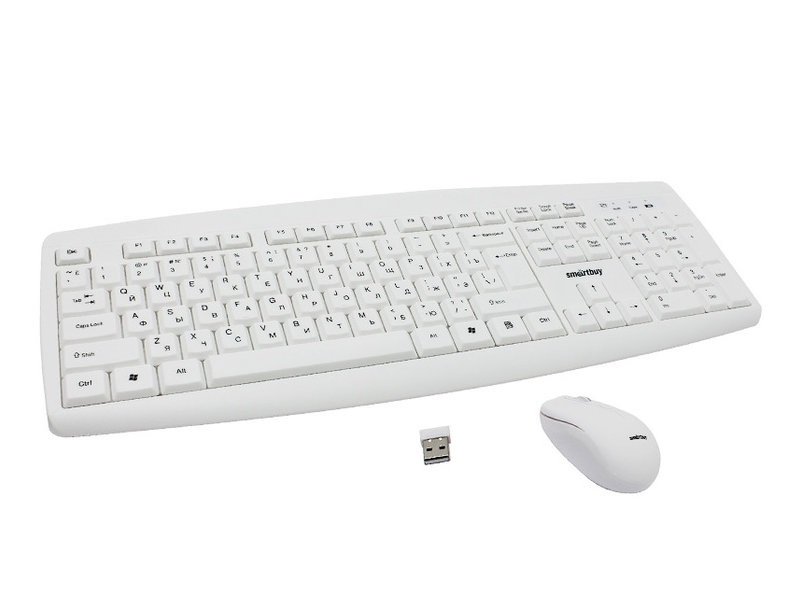 картинка Комплект беспроводной (клавиатура + мышь) SmartBuy 212332AG ONE, белый, SBC-212332AG-W от магазина Альфанит в Кунгуре