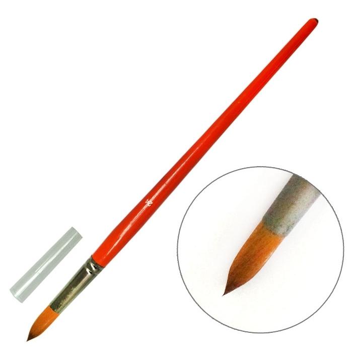 картинка Кисть художественная № 24, нейлон, круглая, длинная ручка, 6276-24 от магазина Альфанит в Кунгуре