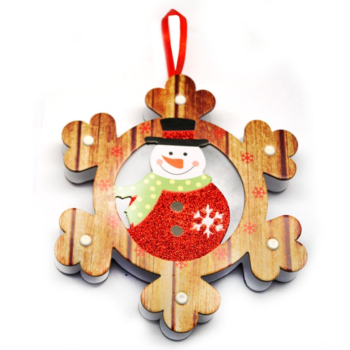 картинка Подвеска новогодняя, 19*19 см, "Снеговик", HXT-2174 (с подсветкой) от магазина Альфанит в Кунгуре
