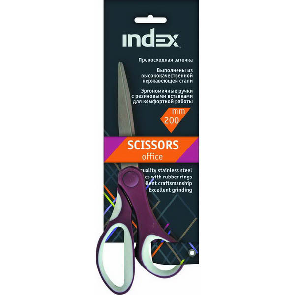 картинка Ножницы 200 мм, с резиновами вставками, Index, ISC500 от магазина Альфанит в Кунгуре