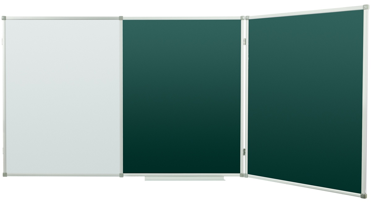 картинка Доска магнитно-меловая, 300*100/100*75*2 см, алюминиевая рамка, трехсекционная, OfficeSpace, 362428 от магазина Альфанит в Кунгуре