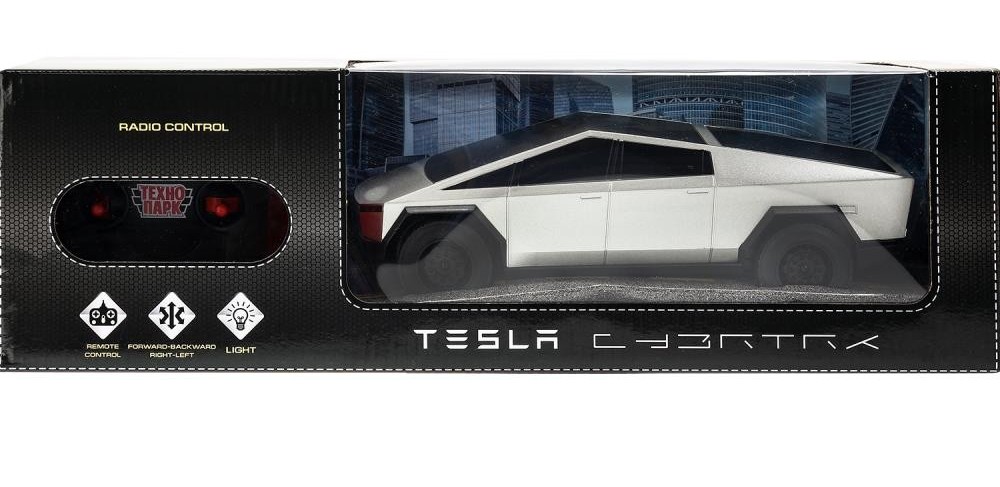 картинка Машина, 24,5 см, на управлении, свет, пластик, черный/серебро, "Tesla cybertruck", ТехноПарк, ELPICK-24L-GY, 381221 от магазина Альфанит в Кунгуре