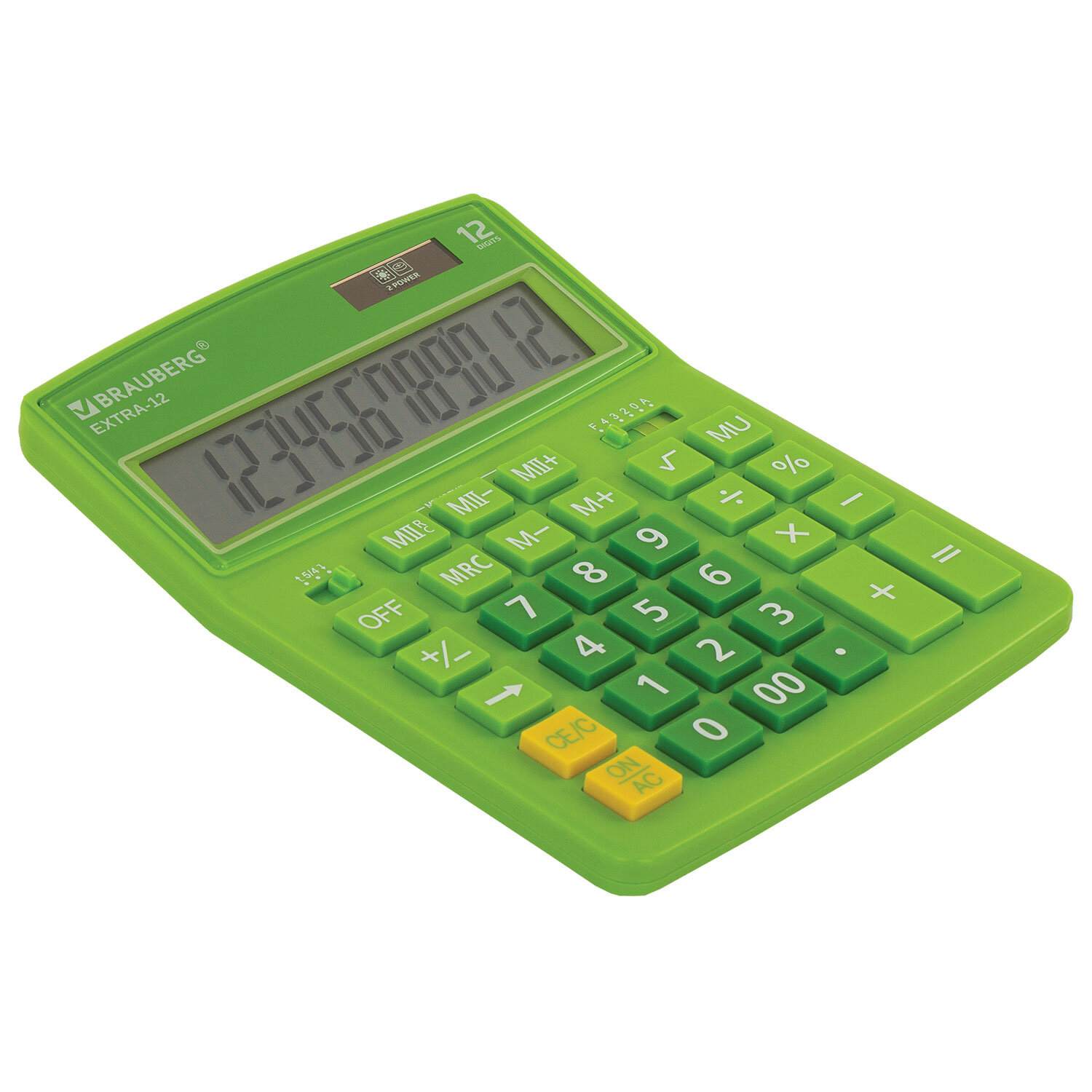 картинка Калькулятор настольный, 12 разрядов, 20,6*15,5 см, двойное питание, зеленый, "EXTRA-12-DG", BRAUBERG, 250483 от магазина Альфанит в Кунгуре