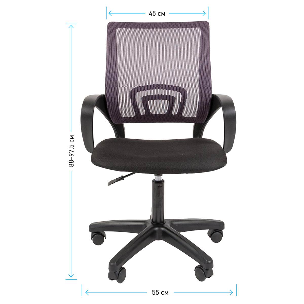 картинка Кресло офисное Helmi "Airy HL-M96", ткань/сетка, черный, 333501 от магазина Альфанит в Кунгуре