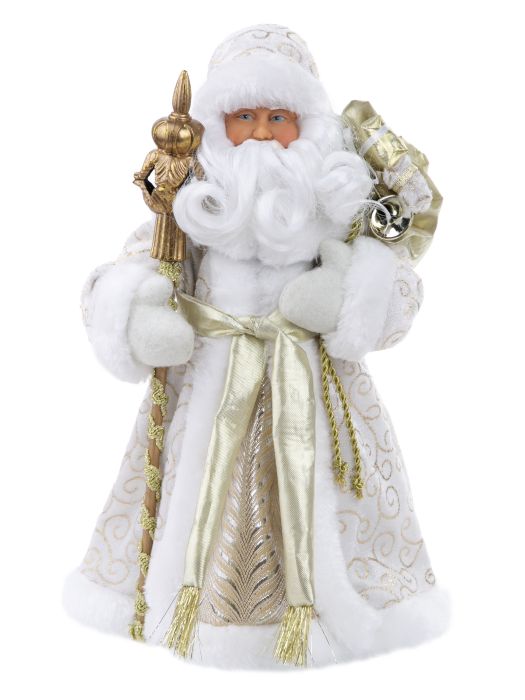 картинка Дед Мороз в золотистой шубе, 15,5x8,5x31,5 см, пластик, Феникс Презент, 86567 от магазина Альфанит в Кунгуре