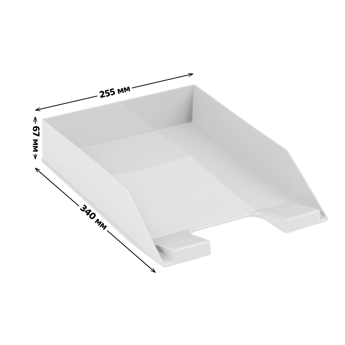 картинка Лоток для бумаг горизонтальный 1 отдел, пластик, белый, "Фаворит", СТАММ, ЛТГ-30501 от магазина Альфанит в Кунгуре