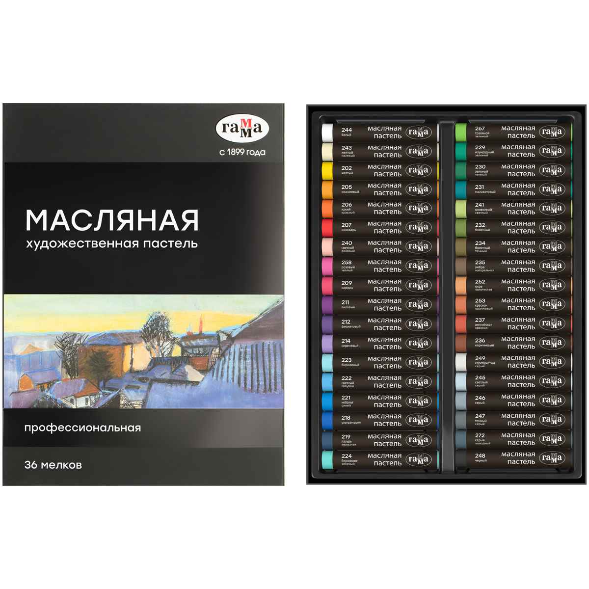 картинка Пастель масляная, 36 цв, коробка, художественная, Гамма, 5042336 от магазина Альфанит в Кунгуре
