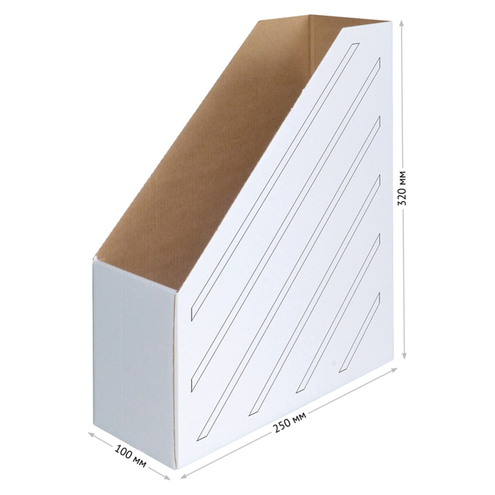 картинка Лоток для бумаг вертикальный 1 отдел, 100*250*320 мм, микрогофрокартон, белый, до 900 листов, OfficeSpace, 225421 от магазина Альфанит в Кунгуре