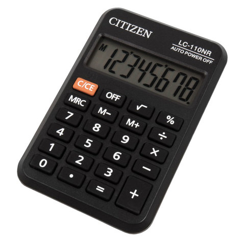 картинка Калькулятор карманный, 8 разрядов, 8,7*5,8 см, "LC-110N", CITIZEN от магазина Альфанит в Кунгуре