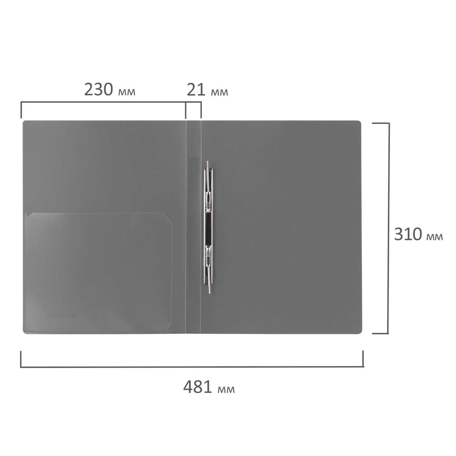 картинка Папка с металлическим скоросшивателем, А4, 0,6 мм, до 100 л, пластик, серебро, "Диагональ", BRAUBERG от магазина Альфанит в Кунгуре