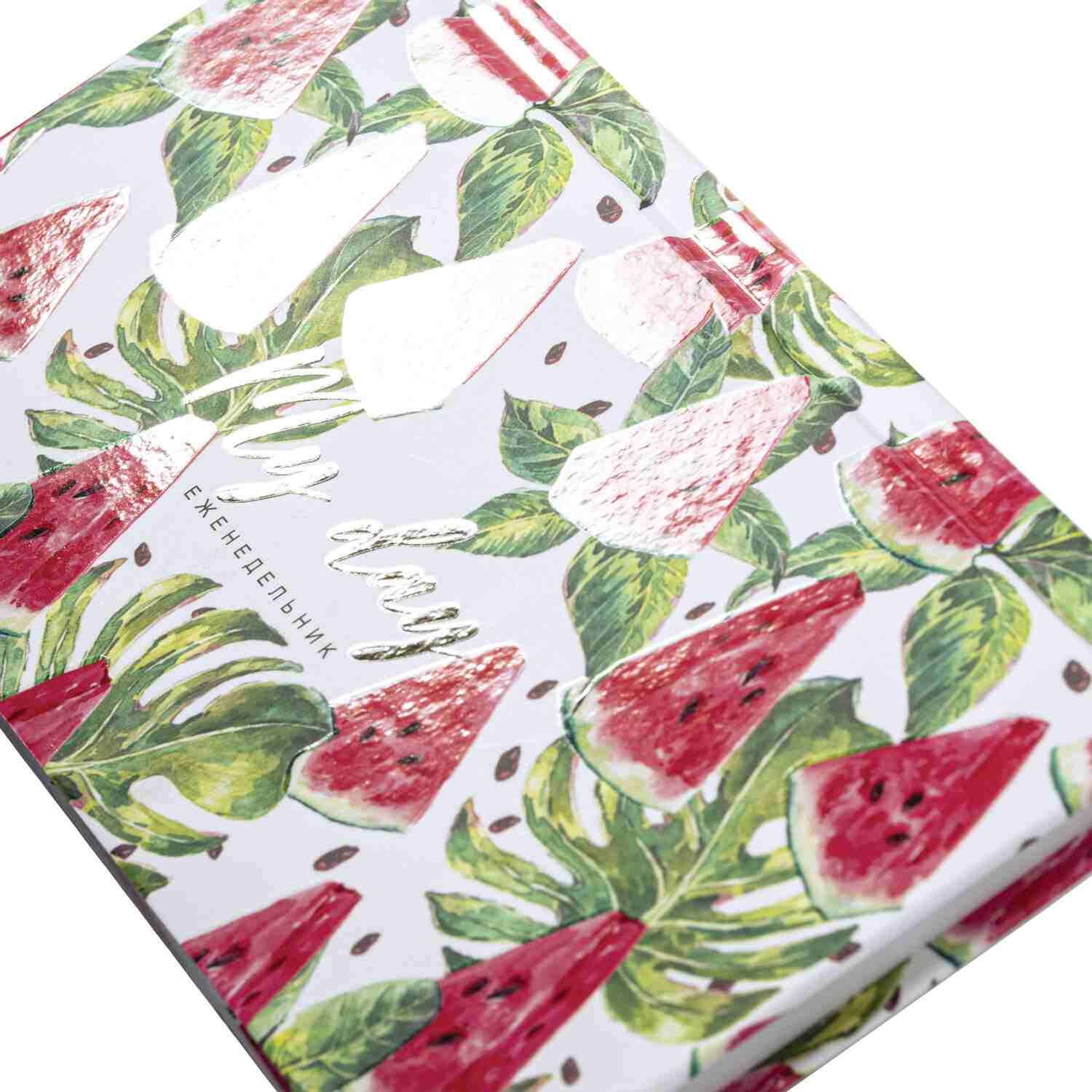 картинка Еженедельник недатированный, А6, 64 л, черный, "Watermelon", BRAUBERG, 114577 от магазина Альфанит в Кунгуре