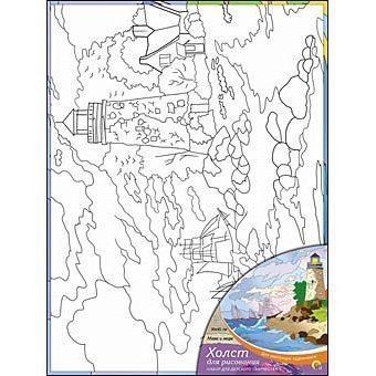 картинка Картина по номерам, 30*40 см, на холсте, "Маяк и море", Рыжий кот, Х-9840 от магазина Альфанит в Кунгуре