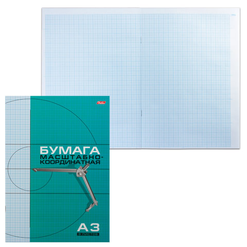 картинка Бумага масштабно-координатная, А3, 8 л, голубой, Hatber, 8Бм3_02285 от магазина Альфанит в Кунгуре