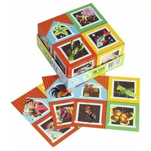 картинка Кубики, 4 шт, "Строим домик", StepPuzzle, 87328 от магазина Альфанит в Кунгуре