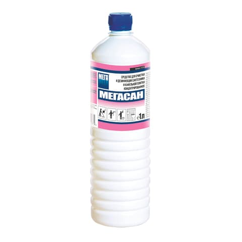 картинка Средство чистящее для санузла, 1 л, бутыль, дезинфицирующее, "Мегасан", МЕГА от магазина Альфанит в Кунгуре