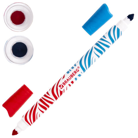 картинка Фломастеры двусторонние, 20 цв, 10 шт, утолщенный корпус, "Premium Bi-Color", BRAUBERG, 151945 от магазина Альфанит в Кунгуре