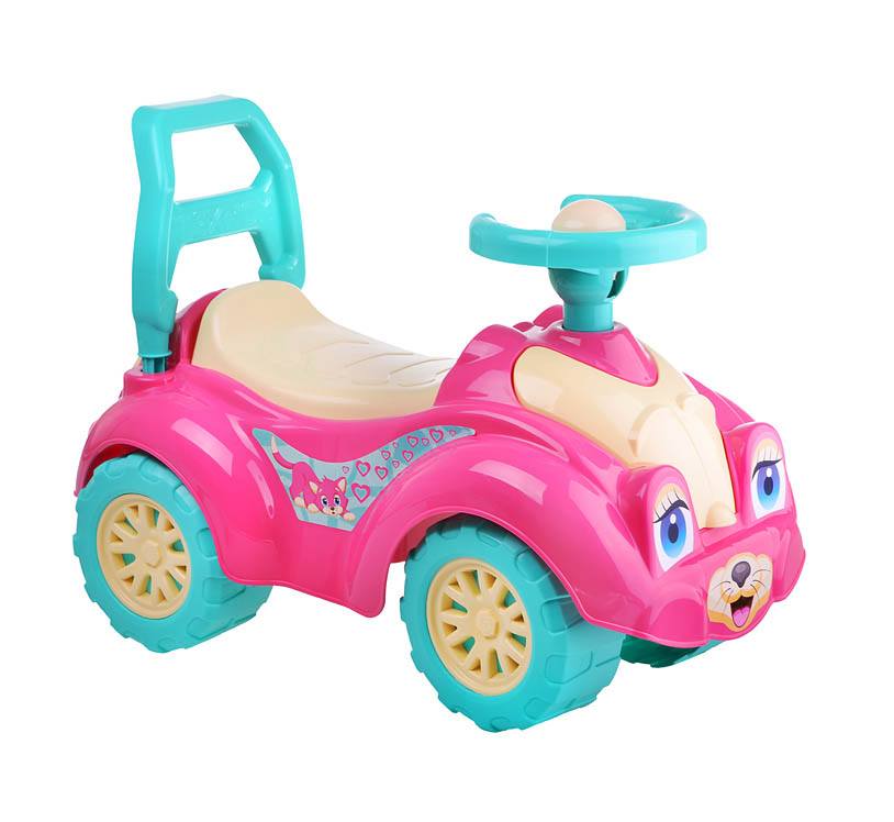 картинка Машина-толокар, пластик, розовый, для девочки, ТехноК, 0823 от магазина Альфанит в Кунгуре