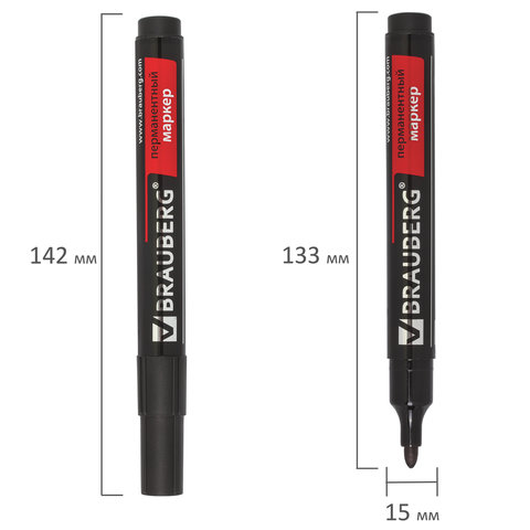 картинка Маркер перманентный, 3 мм, круглый, черный, "Contract", BRAUBERG, 150465 от магазина Альфанит в Кунгуре