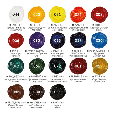 картинка Краски акриловые, 18 цв, 18 шт по 12 мл, туба, "Art debut", BRAUBERG, 191126 от магазина Альфанит в Кунгуре