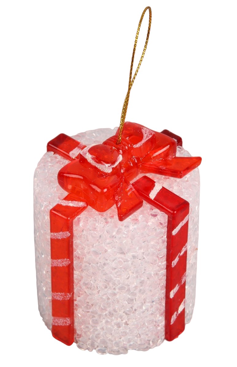 картинка Подвеска новогодняя, 7,5 см, пластик, с подсветкой, свечение мульти, "Подарок", 9616733 от магазина Альфанит в Кунгуре