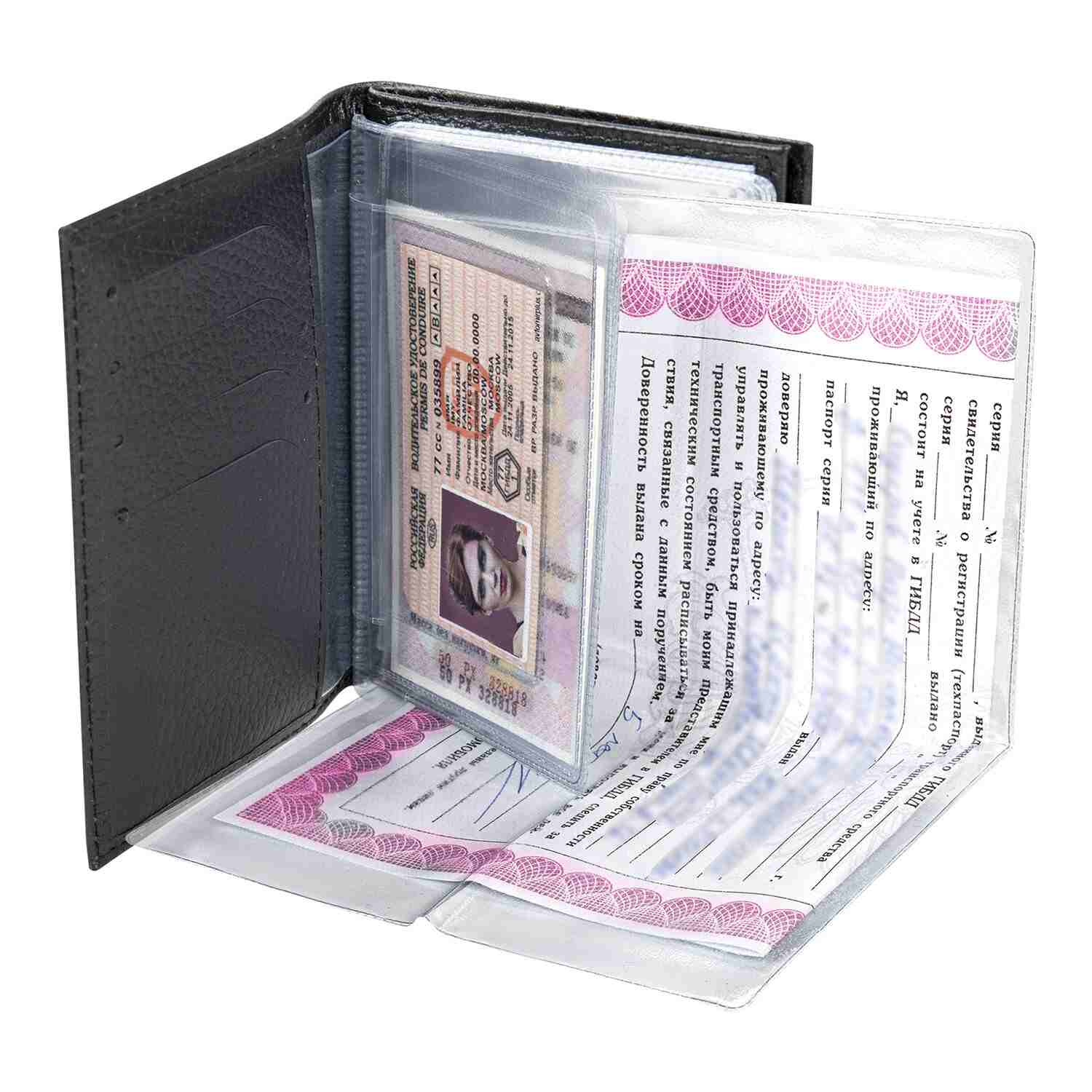 картинка Обложка для паспорта, кожа натуральная, черный, "Documents", BRAUBERG, 238193 от магазина Альфанит в Кунгуре