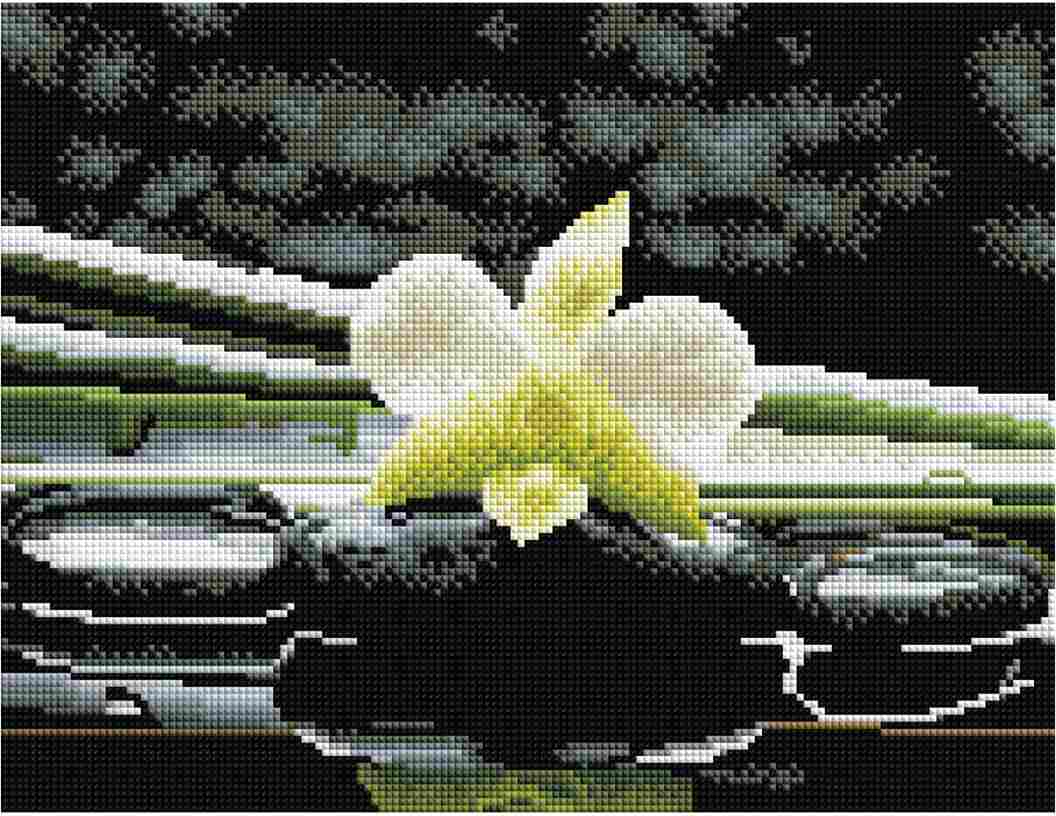 картинка Алмазная картина, 30*40 см, на подрамнике, полная выкладка, "Цветок орхидеи", Три совы, АМП3040_47589 от магазина Альфанит в Кунгуре