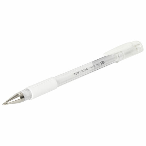 картинка Ручка гелевая, 1,0 мм, белая, грип, "White", BRAUBERG, 143416 от магазина Альфанит в Кунгуре