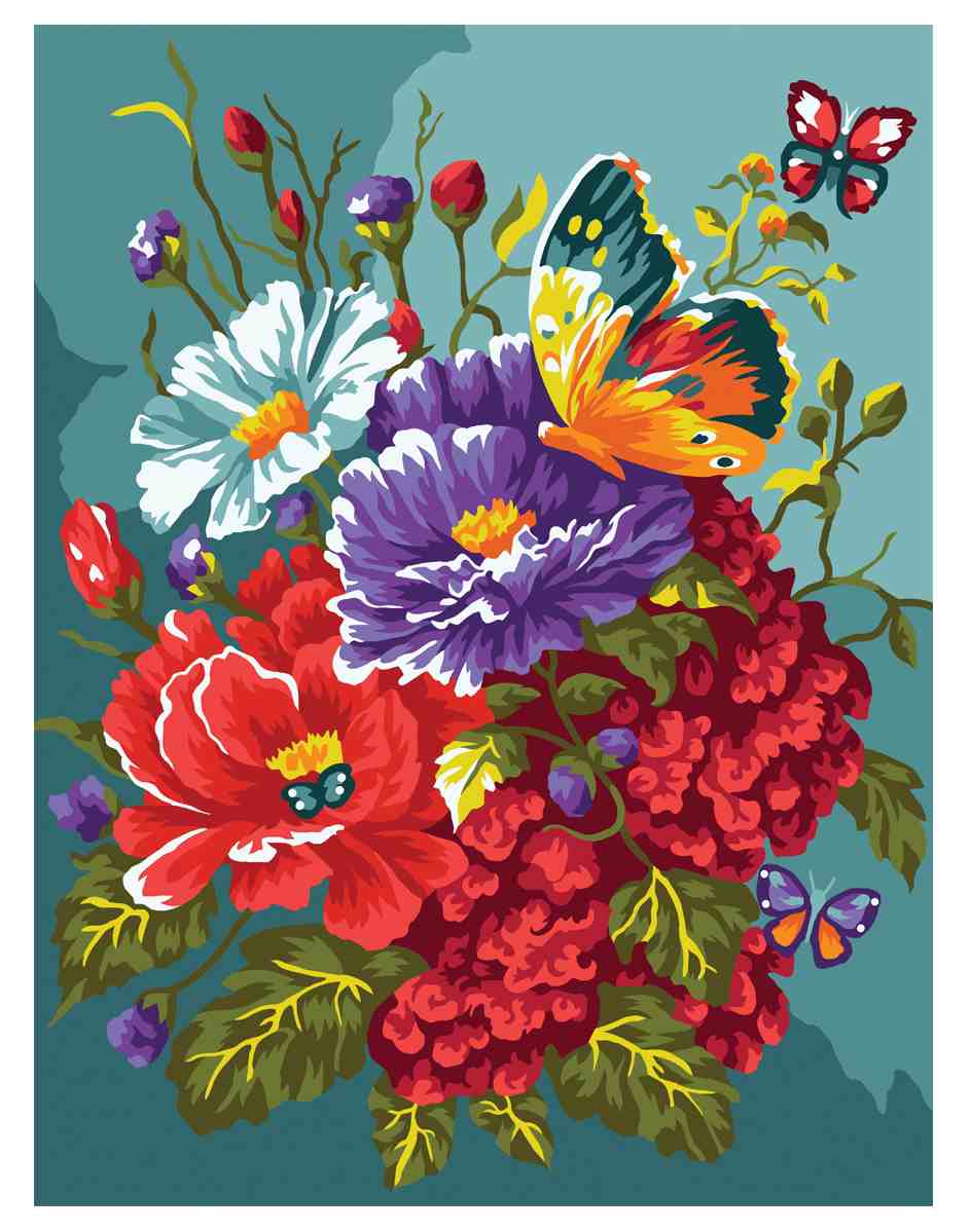 картинка Картина по номерам, 30*40 см, на картоне, "Бабочка на цветах", Три совы, КК_53787 от магазина Альфанит в Кунгуре