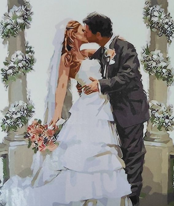 картинка Картина по номерам, 40*50 см, на подрамнике, "Свадьба", Q144 от магазина Альфанит в Кунгуре