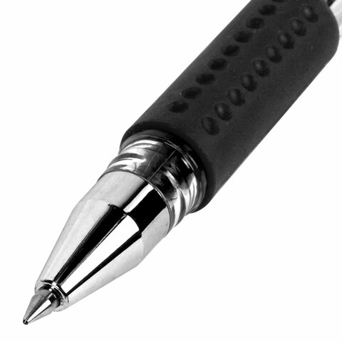 картинка Ручка гелевая, 0,5 мм, черная, корп. прозрачный, грип, "Extra Gt", BRAUBERG, 143917 от магазина Альфанит в Кунгуре