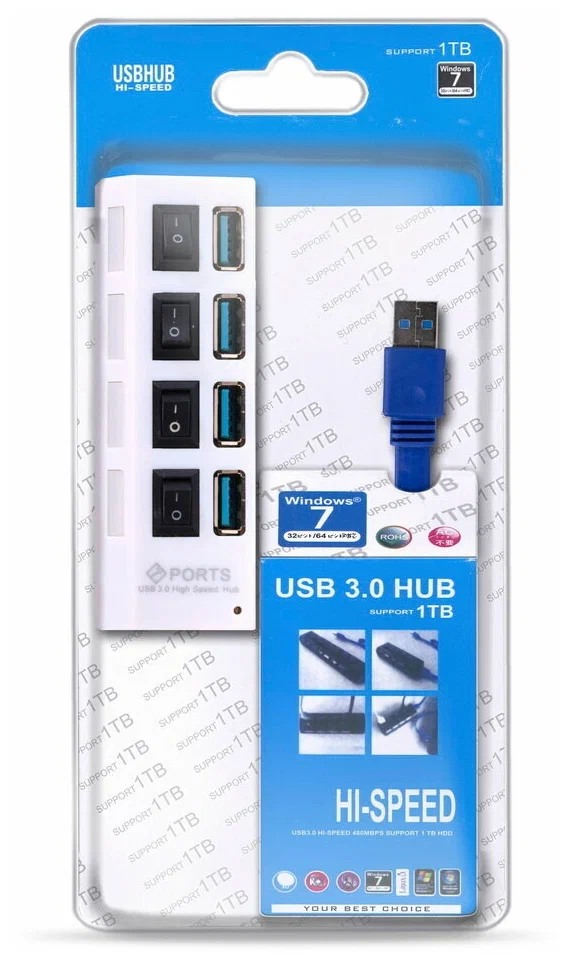 картинка Разветвитель SmartBuy 7304-W, USB, 4 порта, белый, SBHA-7304-W от магазина Альфанит в Кунгуре
