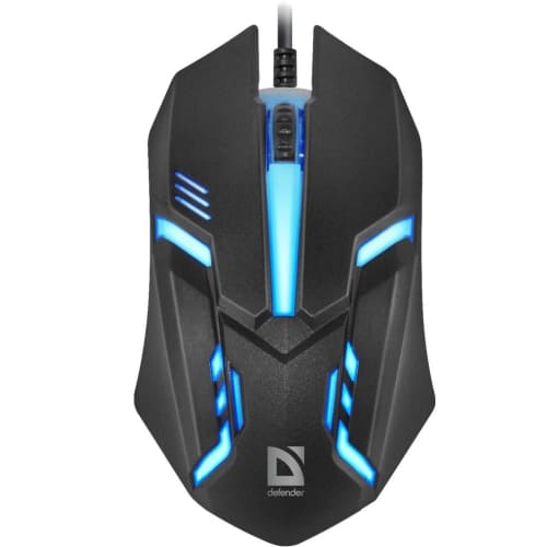картинка Мышь проводная Defender Hit MB-550, 1200 dpi, USB, черный, подсветка, 7 цветов, 52550 от магазина Альфанит в Кунгуре