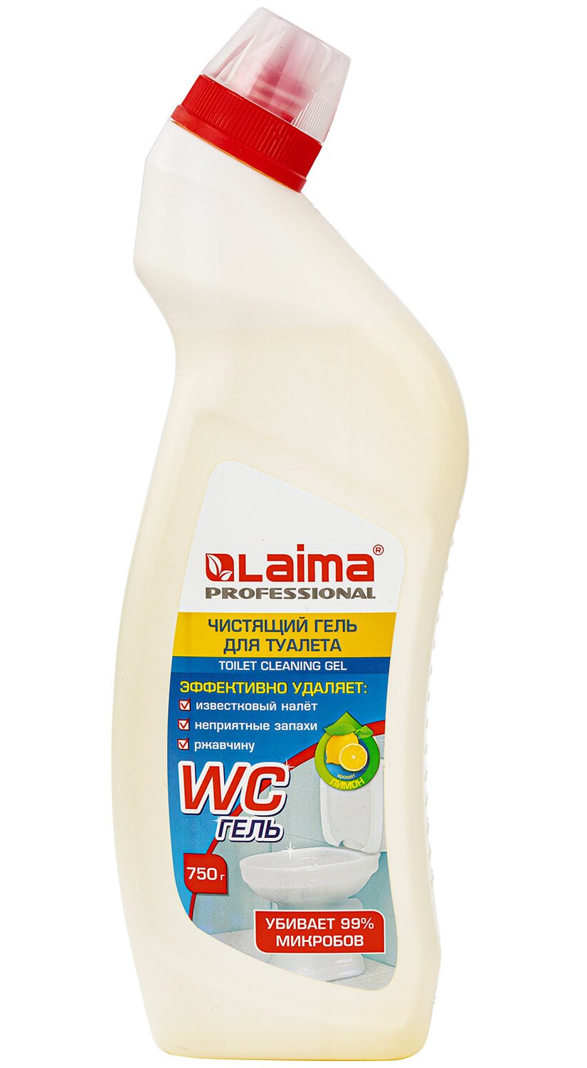 картинка Средство чистящее для санузла, 750 гр, гель, "Лимон", LAIMA, 604793 от магазина Альфанит в Кунгуре